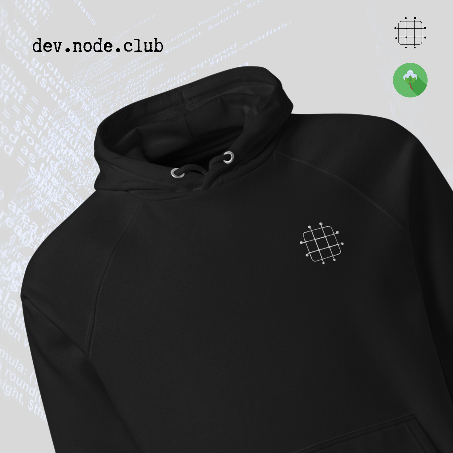 The Dev Organic Hoodie- Node 02- Grid